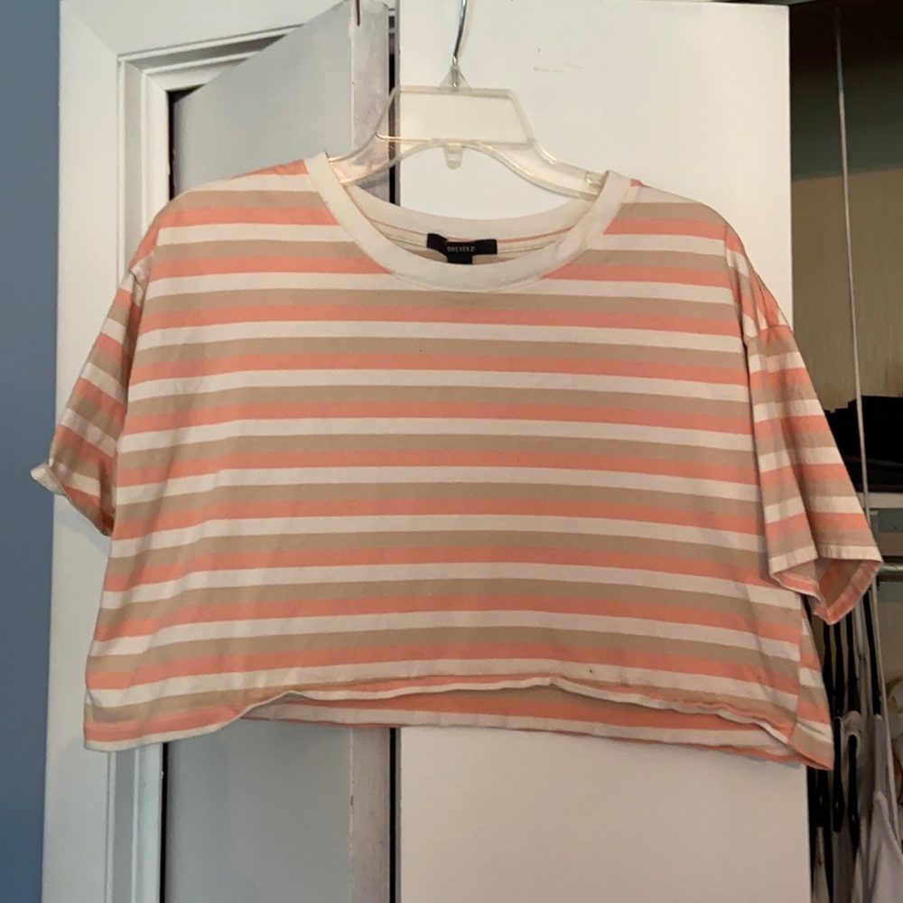 Pink Striped Crop